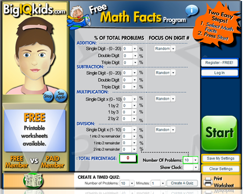 multiplication facts practice games